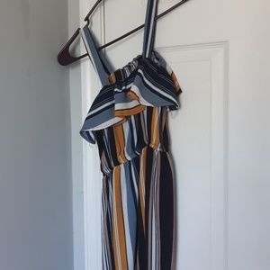 Navy striped jumpsuit